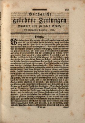 Gothaische gelehrte Zeitungen Mittwoch 20. Dezember 1780