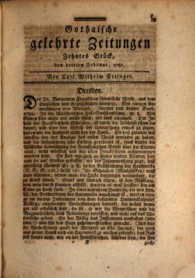 Gothaische gelehrte Zeitungen Samstag 3. Februar 1781