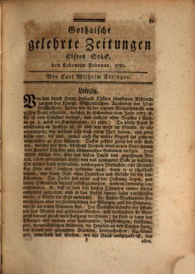 Gothaische gelehrte Zeitungen Mittwoch 7. Februar 1781