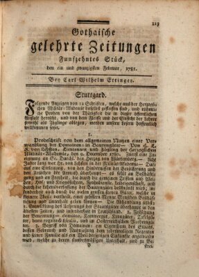 Gothaische gelehrte Zeitungen Mittwoch 21. Februar 1781