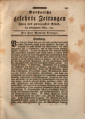 Gothaische gelehrte Zeitungen Samstag 17. März 1781