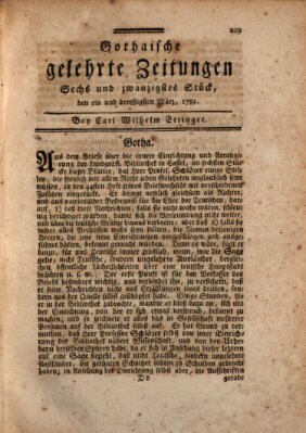 Gothaische gelehrte Zeitungen Samstag 31. März 1781