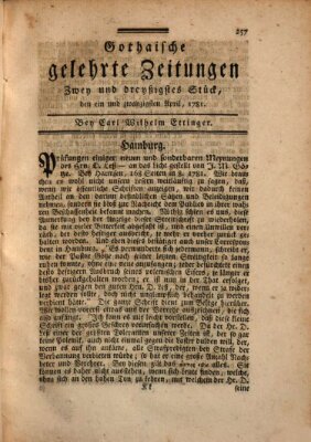 Gothaische gelehrte Zeitungen Samstag 21. April 1781