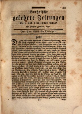 Gothaische gelehrte Zeitungen Samstag 2. Juni 1781