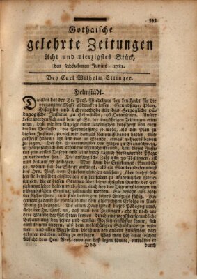 Gothaische gelehrte Zeitungen Samstag 16. Juni 1781