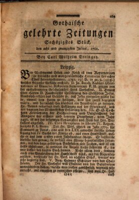 Gothaische gelehrte Zeitungen Samstag 28. Juli 1781