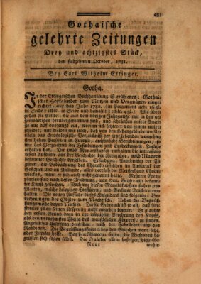 Gothaische gelehrte Zeitungen Mittwoch 17. Oktober 1781