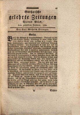 Gothaische gelehrte Zeitungen Samstag 12. Januar 1782