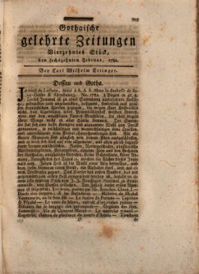 Gothaische gelehrte Zeitungen Samstag 16. Februar 1782