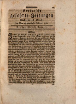 Gothaische gelehrte Zeitungen Mittwoch 27. Februar 1782