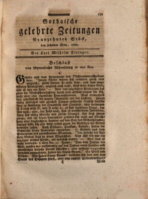 Gothaische gelehrte Zeitungen Mittwoch 6. März 1782