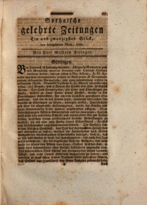 Gothaische gelehrte Zeitungen Mittwoch 13. März 1782