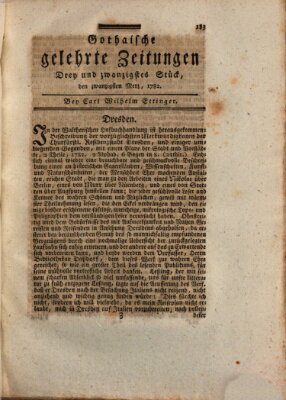 Gothaische gelehrte Zeitungen Mittwoch 20. März 1782