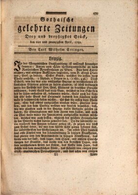 Gothaische gelehrte Zeitungen Mittwoch 24. April 1782