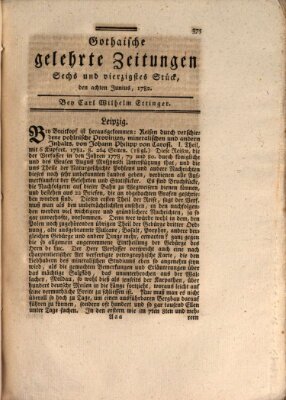 Gothaische gelehrte Zeitungen Samstag 8. Juni 1782