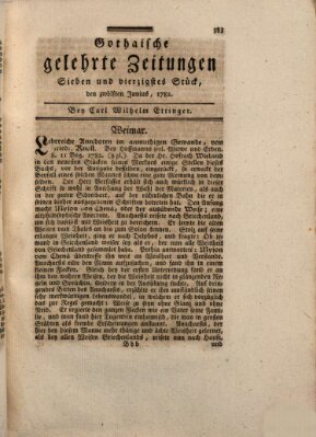 Gothaische gelehrte Zeitungen Mittwoch 12. Juni 1782