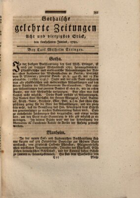 Gothaische gelehrte Zeitungen Samstag 15. Juni 1782