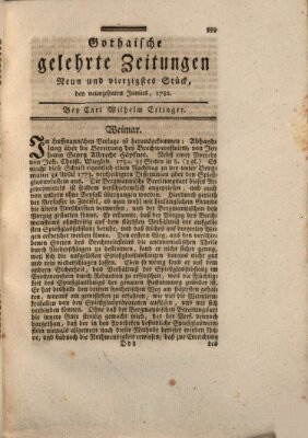 Gothaische gelehrte Zeitungen Mittwoch 19. Juni 1782