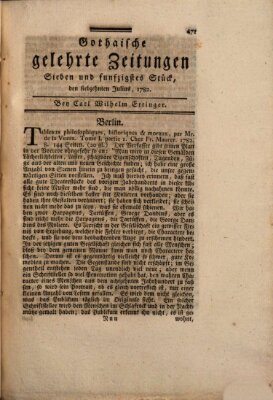 Gothaische gelehrte Zeitungen Mittwoch 17. Juli 1782