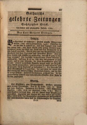 Gothaische gelehrte Zeitungen Samstag 27. Juli 1782