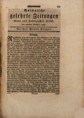 Gothaische gelehrte Zeitungen Mittwoch 2. Oktober 1782