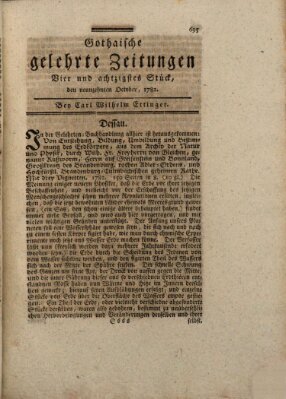 Gothaische gelehrte Zeitungen Samstag 19. Oktober 1782