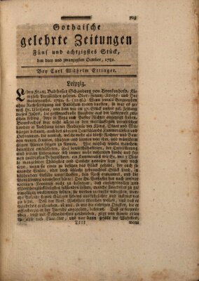 Gothaische gelehrte Zeitungen Mittwoch 23. Oktober 1782