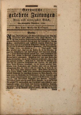 Gothaische gelehrte Zeitungen Mittwoch 20. November 1782