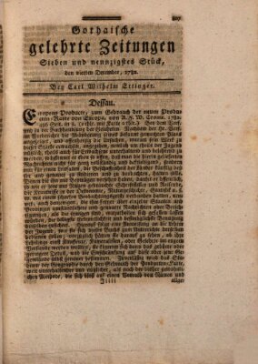 Gothaische gelehrte Zeitungen Mittwoch 4. Dezember 1782