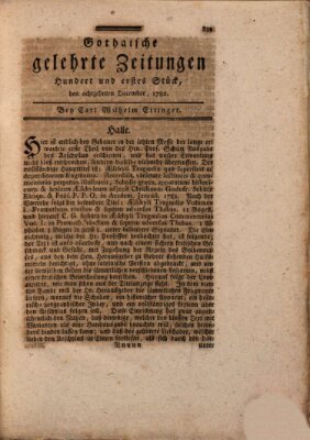 Gothaische gelehrte Zeitungen Mittwoch 18. Dezember 1782