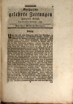 Gothaische gelehrte Zeitungen Samstag 4. Januar 1783