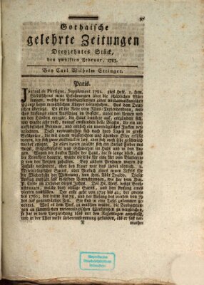 Gothaische gelehrte Zeitungen Mittwoch 12. Februar 1783