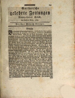 Gothaische gelehrte Zeitungen Mittwoch 5. März 1783