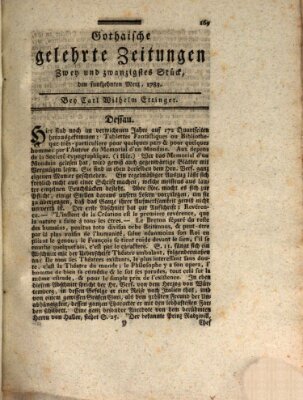 Gothaische gelehrte Zeitungen Samstag 15. März 1783