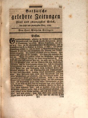 Gothaische gelehrte Zeitungen Mittwoch 26. März 1783