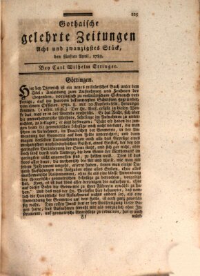 Gothaische gelehrte Zeitungen Samstag 5. April 1783