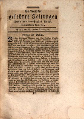 Gothaische gelehrte Zeitungen Samstag 19. April 1783