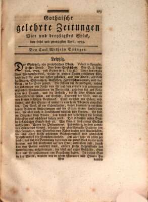 Gothaische gelehrte Zeitungen Samstag 26. April 1783