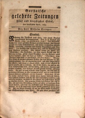 Gothaische gelehrte Zeitungen Mittwoch 30. April 1783