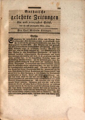 Gothaische gelehrte Zeitungen Mittwoch 21. Mai 1783