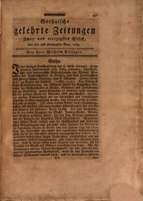 Gothaische gelehrte Zeitungen Samstag 24. Mai 1783