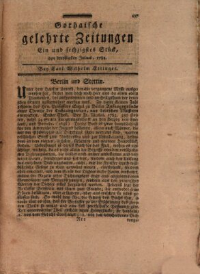 Gothaische gelehrte Zeitungen Mittwoch 30. Juli 1783