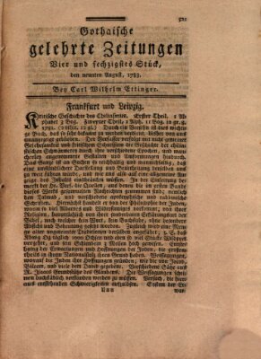 Gothaische gelehrte Zeitungen Samstag 9. August 1783