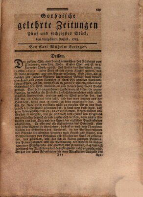 Gothaische gelehrte Zeitungen Mittwoch 13. August 1783