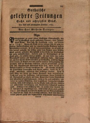 Gothaische gelehrte Zeitungen Samstag 25. Oktober 1783