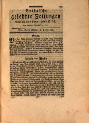 Gothaische gelehrte Zeitungen Mittwoch 3. Dezember 1783