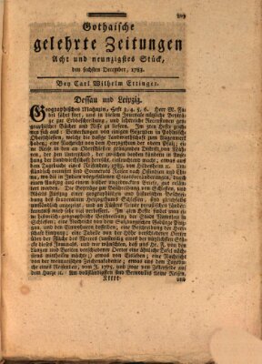 Gothaische gelehrte Zeitungen Samstag 6. Dezember 1783