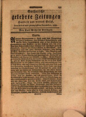 Gothaische gelehrte Zeitungen Samstag 27. Dezember 1783