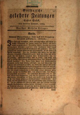 Gothaische gelehrte Zeitungen Samstag 3. Januar 1784