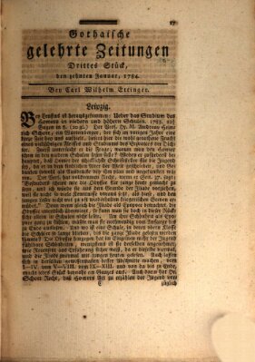 Gothaische gelehrte Zeitungen Samstag 10. Januar 1784